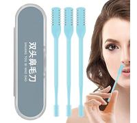 shpuuyy Tagliacapelli per naso, tagliacapelli nasali - Epilatore per naso in acciaio inossidabile 3X,Strumento per rifinire la rasatura portatile Forbici per del naso a doppia faccia per uomini e