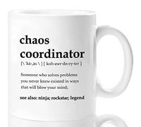 Shqiueos Chaos Coordinator, tazza da 325 ml, regalo per insegnanti e infermieri, per il giorno del capo e