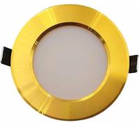 SHREALMS Faretto da Incasso a LED COB CRI80 Downlight Oro, faretto per Montaggio Piatto a soffitto, Lampada d'accento a Binario Fisso per Interni per corridoio, Foyer, Scala (4000K,15 W)