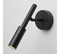 SHREALMS Lampada da Lettura per testiera Lampada da Parete a LED orientabile Lampada da Comodino Creativa per Applique da Parete Alluminio Faretto con Accento Moderno (Luce Nera-Calda)