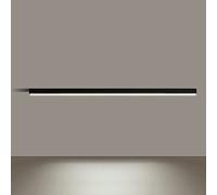 SHREALMS Plafoniera LED, Lampada da soffitto nera LED lineare Soffitto moderna Minimalista Quadrata, Lampadari a Striscia Lunga per Camera da letto Soggiorno Cucina Studio Corridoio (Dimmable,120cm)