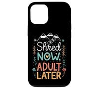 Shred Now, disegno di montagna per adulti, per snowboard e snowboard Custodia per iPhone 12/12 Pro
