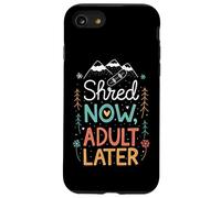 Shred Now, disegno di montagna per adulti, per snowboard e snowboard Custodia per iPhone SE (2020) / 7/8