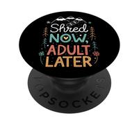 Shred Now, disegno di montagna per adulti, per snowboard e snowboard PopSockets PopGrip Adesivo