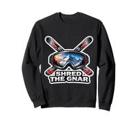 Shred The Gnar Expert Sciatore Amante Sci Maestro di Sci Uomo Felpa