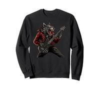 Shred the Night Away con Rocking Werewolf on Guitar Felpa
