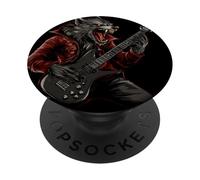 Shred the Night Away con Rocking Werewolf on Guitar PopSockets PopGrip Adesivo