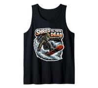 Shred Till You're Dead Scheletro Snowboard Citazione Snowboard Canotta