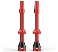 Shredr. Set di valvole Tubeless, rosso, valvole Presta per pneumatici senza tubi, in alluminio super leggero, rosso anodizzato, valvola francese, 60 mm per cerchioni per bici da strada