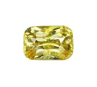 Shree Jewelrs - Zaffiro giallo da 6,25 carati, gemma a forma di cuscino, originale e certificata, pietra preziosa naturale non riscaldata e non trattata, per regalo uomo e donna + A4, 6.25, Pietra