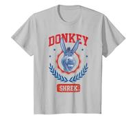 Shrek 4th of July Donkey Collegiate Poster Maglietta, Bambini, Argento, 3 Anni