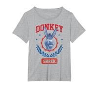 Shrek 4th of July Donkey Collegiate Poster Maglietta, Donna Plus-Size, Grigio Melange, 3X