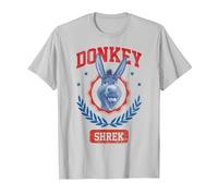 Shrek 4th of July Donkey Collegiate Poster Maglietta, Uomo, Argento, L