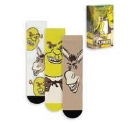 Shrek Calzini unisex multicolori a forma di asino, set da 3 | Calzini divertenti con i personaggi del film | Design grafico per tutti i giorni Merch