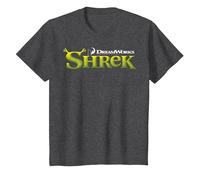 Shrek Classic Movie Logo Maglietta, Bambini, Grigio Scuro, 6 Anni