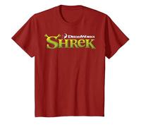 Shrek Classic Movie Logo Maglietta, Bambini, Mirtillo Rosso, 4 Anni