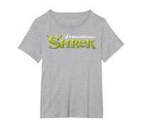 Shrek Classic Movie Logo Maglietta, Donna Plus-Size, Grigio Melange, 6X