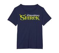 Shrek Classic Movie Logo Maglietta, Donna Plus-Size, Navy, 1X