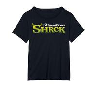 Shrek Classic Movie Logo Maglietta, Donna Plus-Size, Nero, 6X