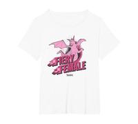 Shrek Dragon Fiery Female Maglietta, Donna Plus-Size, Bianco, 4X