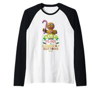 Shrek Gingy Love Peace Gumdrop Buttons Candy Cane Maglia con Maniche Raglan
