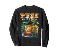Shrek Puss in Boots 90s Collage Retro Felpa
