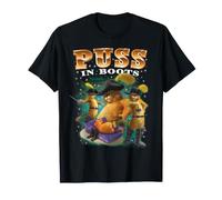 Shrek Puss in Boots 90s Collage Retro Maglietta