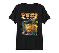 Shrek Puss in Boots 90s Collage Retro Maglietta Premium