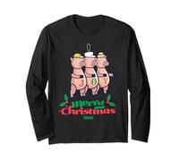 Shrek Three Little Pigs Merry Christmas Maglia a Manica