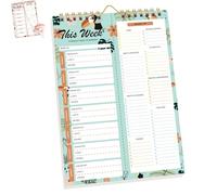 Shrewdful Handmade Bound Weekly Detachable Diet Plan Sheet, Weekly Meal Planner Notebook, 52 Sheets Double Helix Tear-Off Shopping List, for Week to do List and Schedule (B,1PCS)