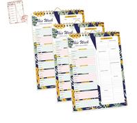 Shrewdful Handmade Bound Weekly Detachable Diet Plan Sheet, Weekly Meal Planner Notebook, 52 Sheets Double Helix Tear-Off Shopping List, for Week to do List and Schedule (D,3PCS)