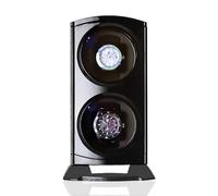 SHRGOMPIT Caricatore for orologi doppio nero con luci a LED, scatola portaoggetti meccanici automatici, espositore gioielli, organizer, silenzioso e ben funzionante