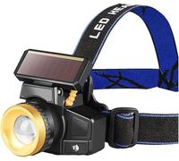 SHRGOMPIT Lampada Frontale a induzione Solar Wave - Ricaricabile Tramite USB 18650, Zoom LED da Testa for Pesca all'aperto, Caccia, Campeggio. Tipo Solare a induzione.