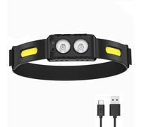 SHRGOMPIT Lampada Frontale a LED con Ricarica USB, Lampada Frontale Intelligente IPX4 Impermeabile, Luce for corridori, Campeggio, Arrampicata all'aperto