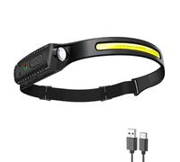 SHRGOMPIT Lampada Frontale con sensore LED Ricaricabile Tramite USB, Torcia da Campeggio, Luce di Ricerca, Torcia elettrica for Lanterna da Pesca