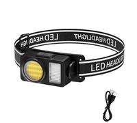 SHRGOMPIT Lampada Frontale Ricaricabile Tramite USB, Torcia Frontale a LED, Luce Frontale Bianca, Rossa e Blu, Luce Frontale Impermeabile IPX4(003)