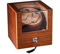 SHRGOMPIT Scatola avvolgitore for orologi meccanici, doppia scatola avvolgitrice automatica for orologi, custodia in legno for 2 orologi da polso, motore silenzioso con serratura