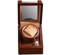SHRGOMPIT Scatola avvolgitore for orologio meccanico in legno, motore silenzioso e cuscino for orologio in flanella, 5 modalità di rotazione, 2 modalità di carica