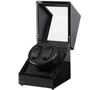 SHRGOMPIT Scatola carica orologi automatica con meccanismo a scuotimento meccanico for 2 orologi, finitura in fibra di vetro, motore silenzioso, adattatore CA e funzionamento a batteria