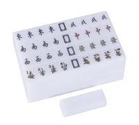 SHRGOMPIT Set di Mahjong cinese 144 tessere in materiale acrilico, 4 tessere di ricambio, 3 dadi e un indicatore del vento, set completo di gioco Mahjong cinese con custodia for il trasporto ANG.