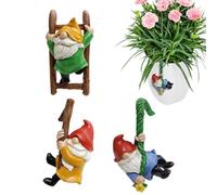 SHRIGM Statua dello Gnomo da Giardino per Esterni, Statua dello Gnomo da Giardino - Statue Pendenti nane con Scultura sugli Alberi Elfi | Gnomi da Giardinaggio in Miniatura Figurine Ornamenti da