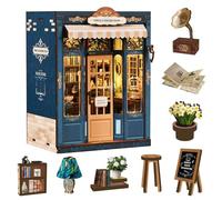 Shrike Book Nook Kit fai da te in miniatura casa delle bambole, puzzle 3D con illuminazione a LED, libreria e decorazione per la casa, fai da te, famiglia e amici, libreria