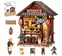 Shrike Book Nook Kit fai da te The Mellow Pub, 222 pezzi, modello giapponese Izakaya con luce LED, mini casa in legno, fermalibri per adulti e adolescenti dai 14 anni in su, regalo per hobbisti
