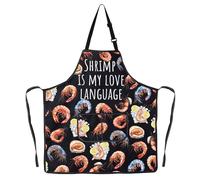 Shrimp Chef Grembiule Gamberetti Amante Regali Gamberetti Foodie Cucina Grembiule Gamberetti Is My Love Language Regali Pesce Regalo, GAMBERI È AP2, 49cm(19.3inch) x 68cm(26.8inch), One Size Fits Most