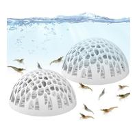 Shrimp Hides For Aquarium - 2 pezzi ceramica Resting Cave, decorazione tropicale per pesce, piccola acquatic Animal Shelter, Nano Tank Moss Habitat, Breeding Tunnel Ornament, Stone Texture Decor | For