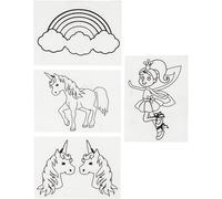 Shrink Plastic Sheets with Motives, sheet 10,5x14,5 cm, unicorn, 4sheets