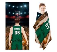 SHROUDEX Telo mare da basket personalizzato con nome, in microfibra con nome, asciugamano da basket con nome, telo mare in microfibra, 70 x 140 cm, per bambini e ragazzi (A,100 x 200 cm)