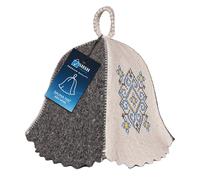 SHSH trade group Cappello da sauna in lana ucraina ricamato Ornamento blu Vyshyvanka,Cappello da sauna finlandese,Cappello da sauna ucraina lana,Cappello da sauna per uomo,Cappelli da sauna russo