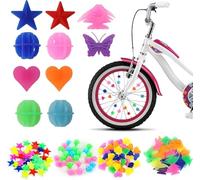 SHSHbuy Decor per Raggi di Biciclette,132 Pezzi Raggi Colorate per Bambini,Bicicletta Clip Perline,Bicycle Spoke Beads Ruota della per Bambini Adulti