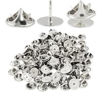 SHSHbuy Frizione per Pin Farfalla,50 Pairs Chiusure a Farfalla,Farfalla Frizione con Vuoto,Butterfly Clutch Tie Tacks per Artigianato e Gioielli Making (Argento)